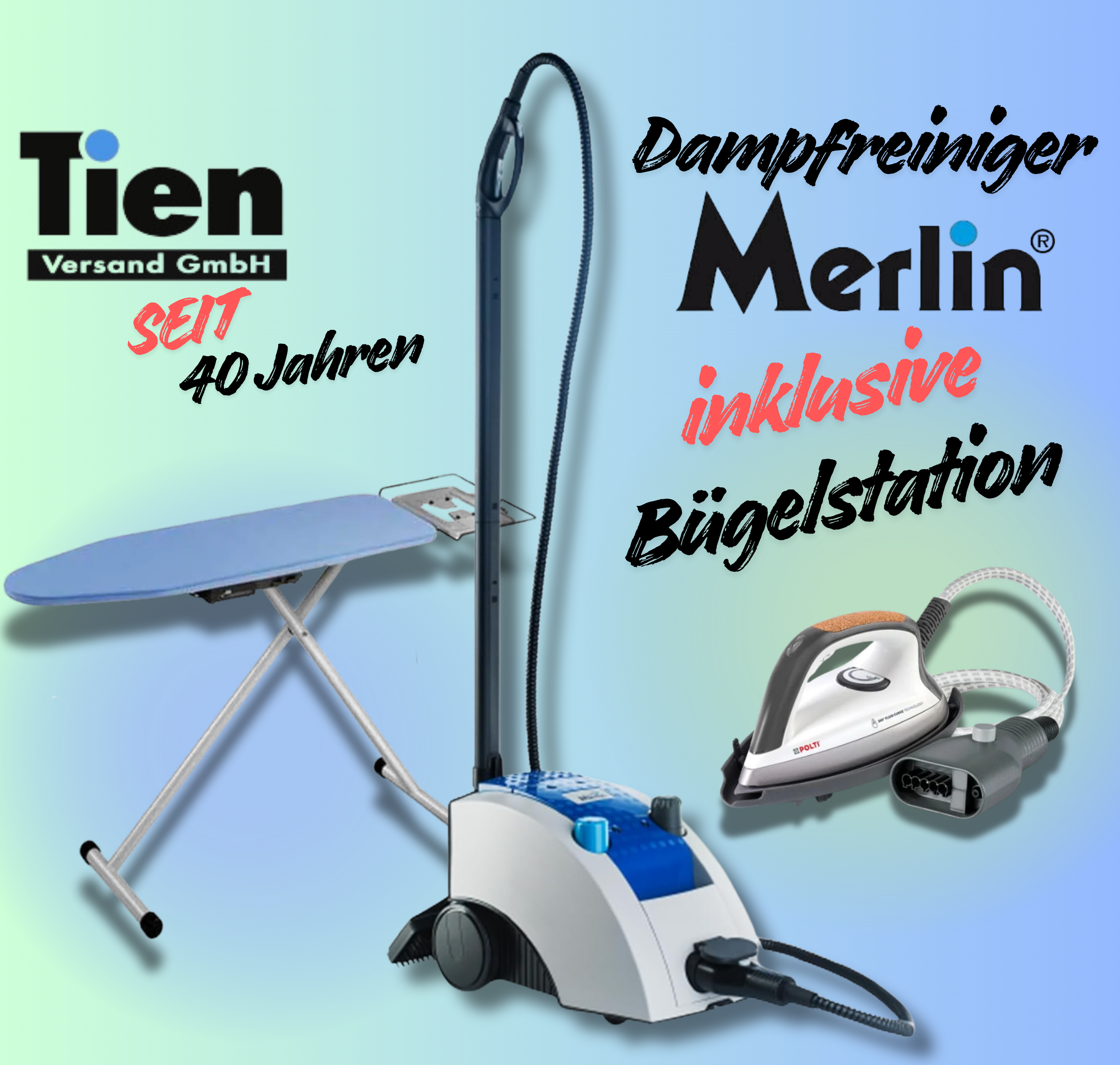 Merlin Royal Dampfreiniger Bügelkombi plus